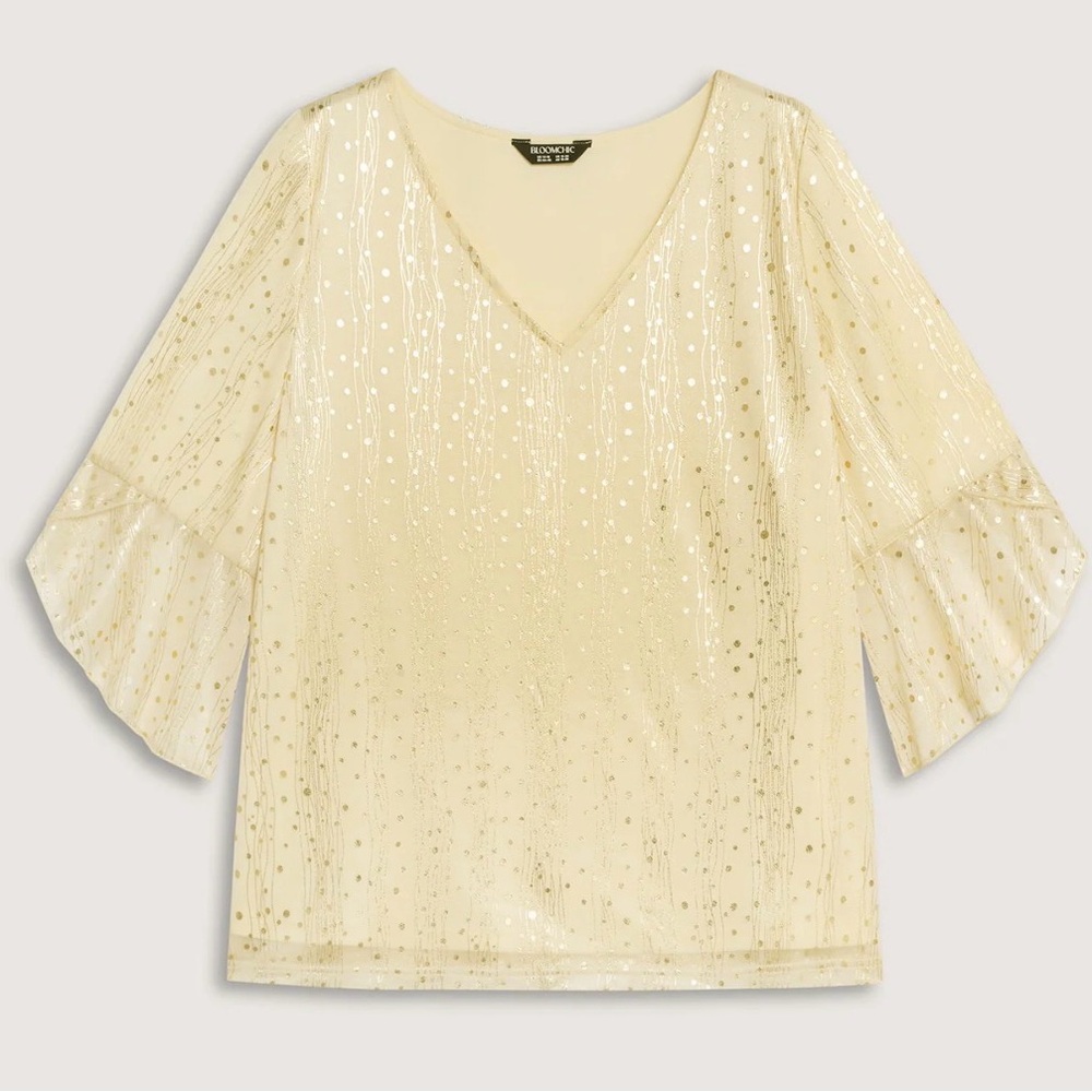 Elegant Cream Sequin Top